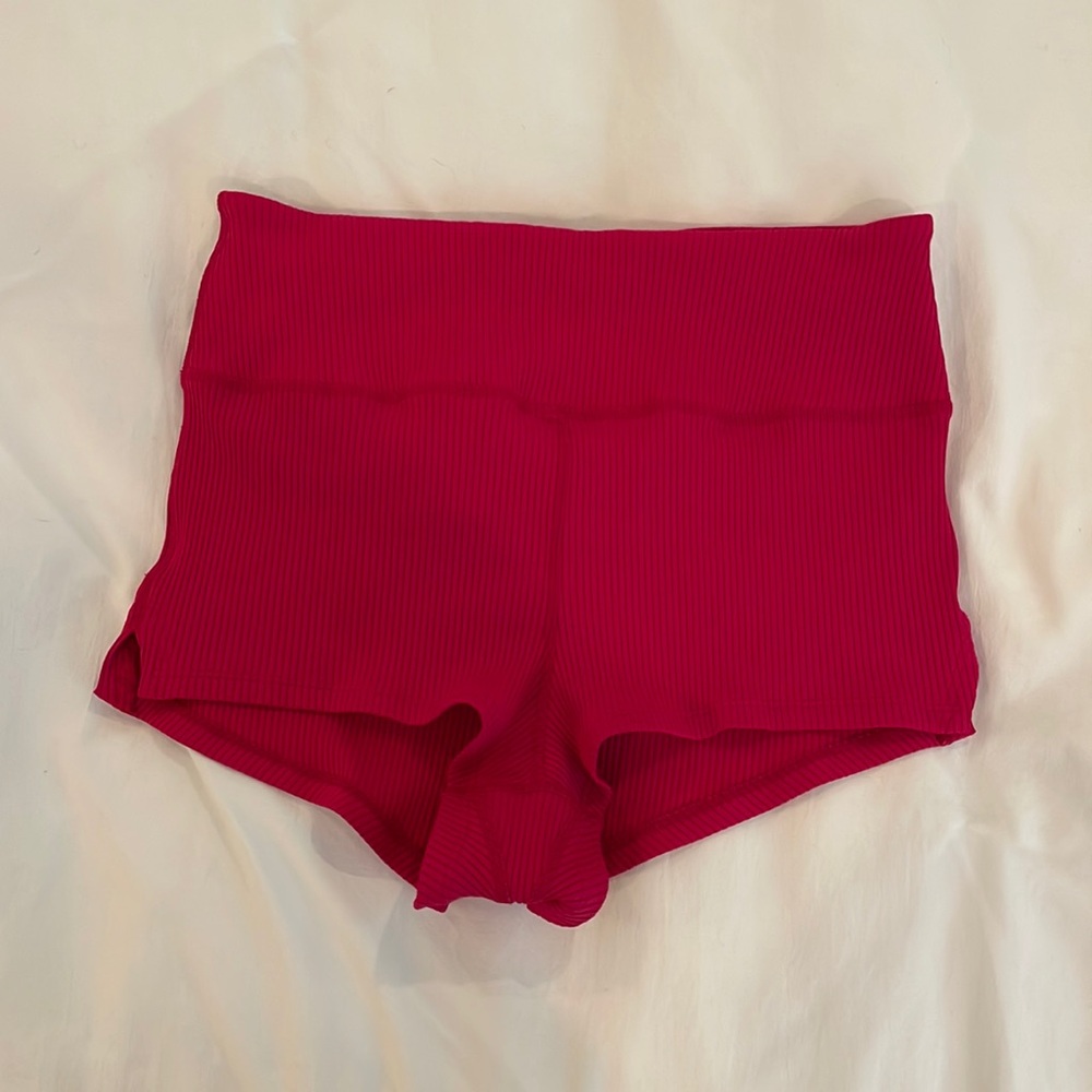 Settle in the Court High Waist Shorts Pink Dragon Fruit- Free People Movement